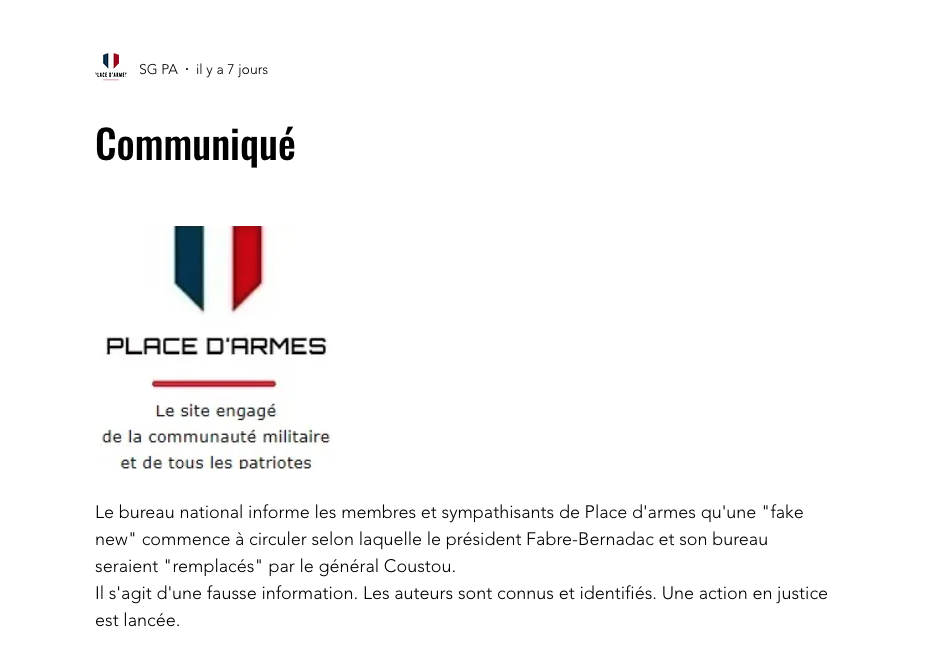 Une nouvelle gouvernance pour Place d’Armes – Profession Gendarme